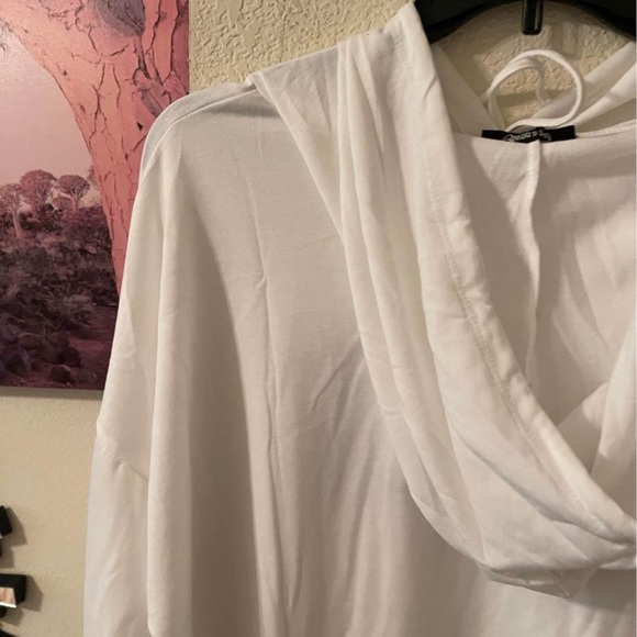 Plus Size Womens white Good Vibes Only thin hoodie size 3X New - Picture 6 of 10
